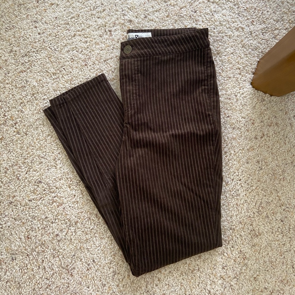 High-Waisted Striped Corduroy Pants